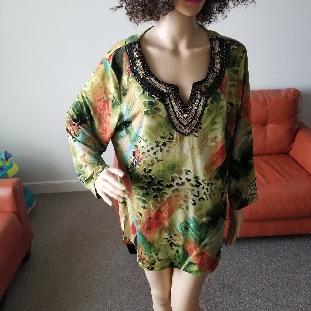 V neck beaded top